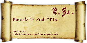 Mocsár Zsófia névjegykártya