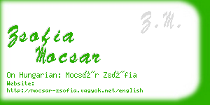 zsofia mocsar business card